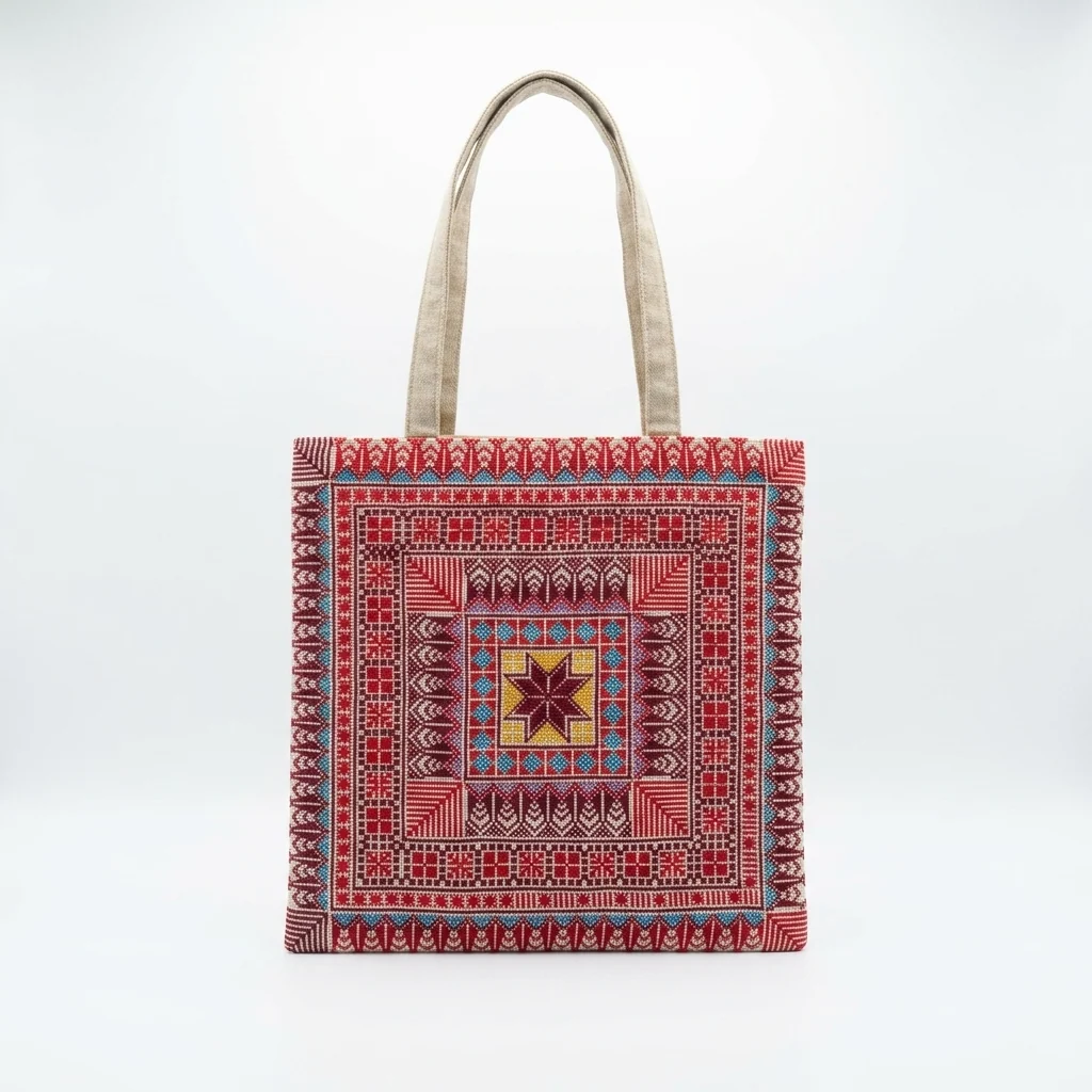 One-of-a-Kind Hand-Stitched Tatreez Tote Bags
